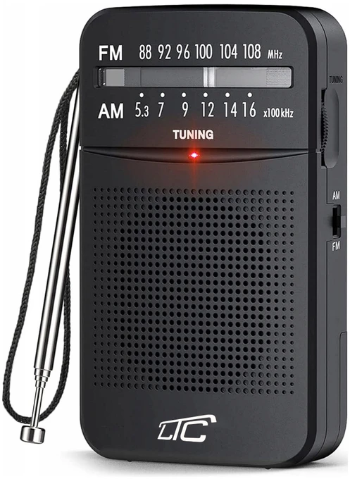 LTC nešiojamas kišeninis radijas LEGA, AM/FM, mini jack, juodas