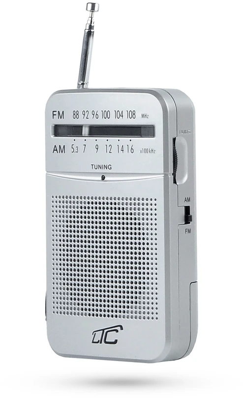 LTC nešiojamas kišeninis radijo imtuvas LEGA, AM/FM, mini jack, sidabrinis