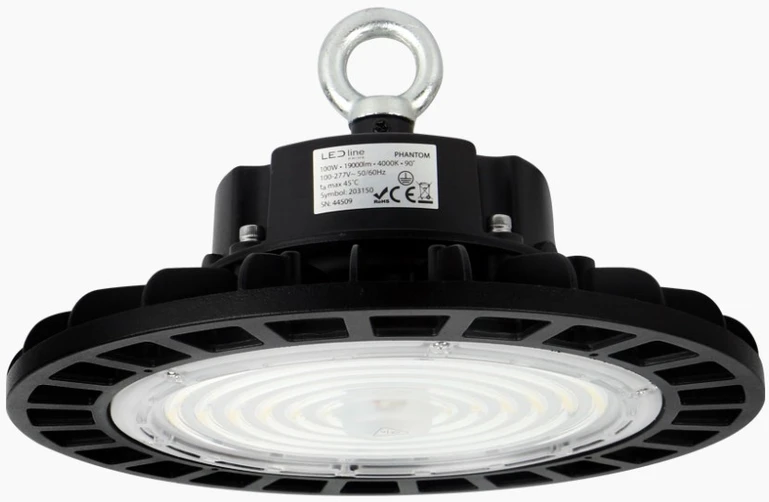 Led Line Prime Sandėlio šviestuvas PHANTOM, 230Vac, 100W 19 000lm, 190lm/W, 120°, 1-10V pritemdomas