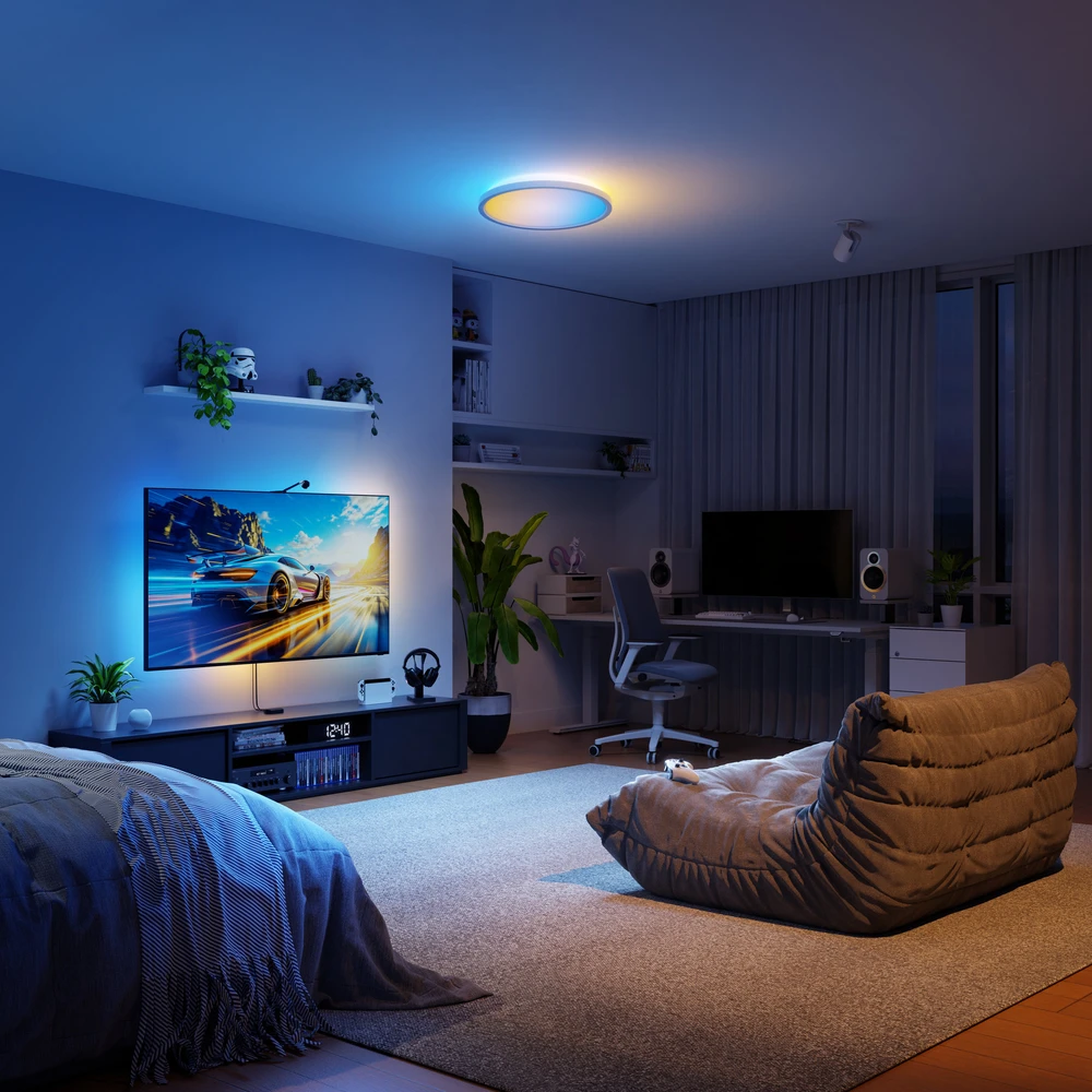 Lubinis šviestuvas Nanoleaf Smart Multicolor Ceiling Light, baltas