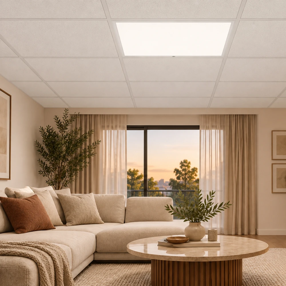 Lubinis šviestuvas PNI H-Light 6060 LED panelė, 48W, 600x600mm, 4800lm, 6400K, vidaus patalpoms, įleidžiama, šaltai balta