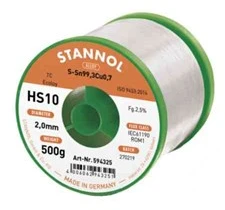 Lydmetalis Sn99.3Cu0.7 2.00mm su fliusu 2.5% HS10 500g, Stannol