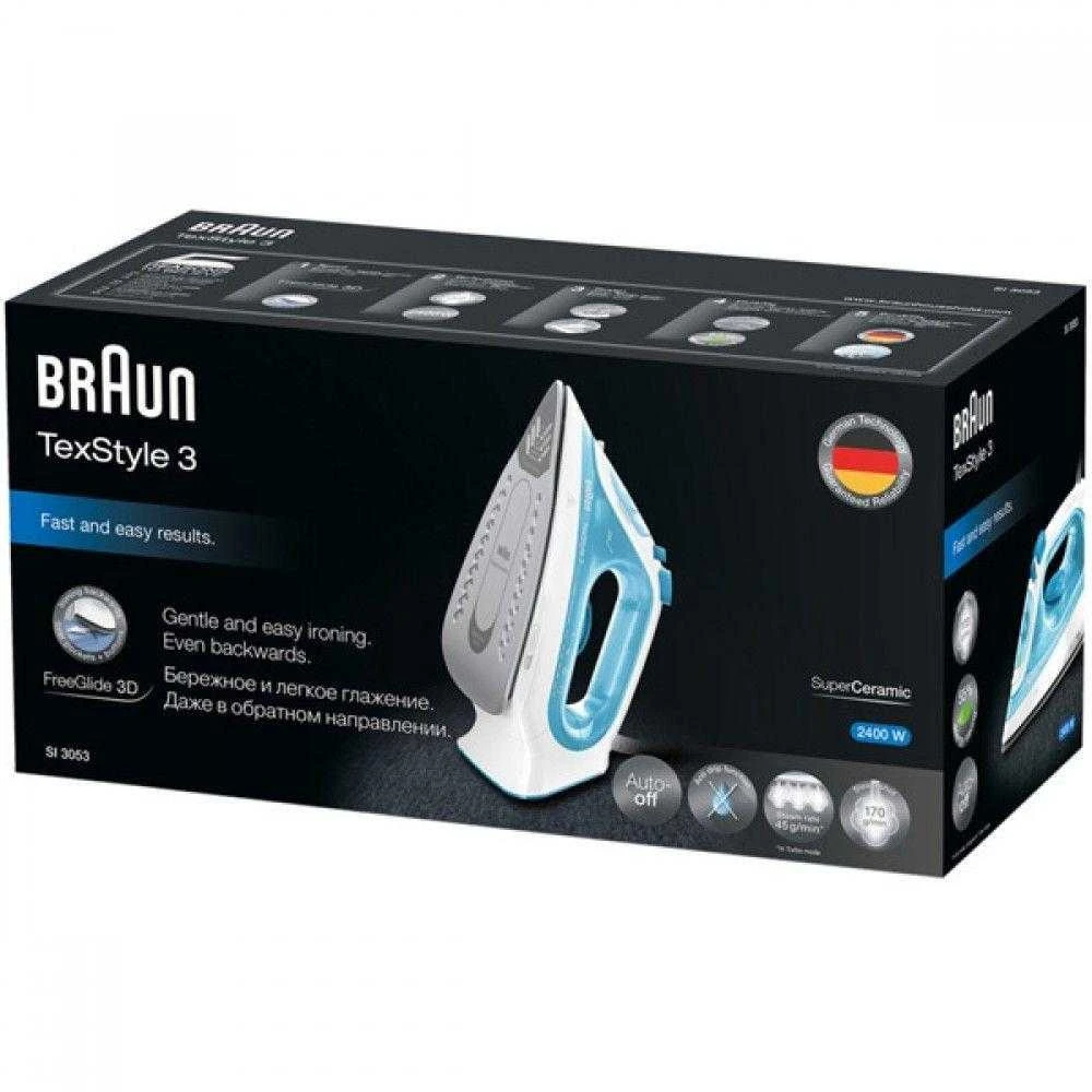 Braun TexStyle 3 Garų lygintuvas SI 3053 Mėlyna Keraminis padas Mėlyna 2400 W
