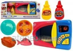 Lean Toys Žaislinė mikrobangų krosnelė su priedais vaikams nuo 3 metų