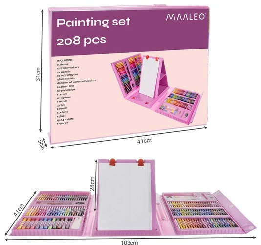 Maaleo Tapybos rinkinys 208 vienetai lagamine