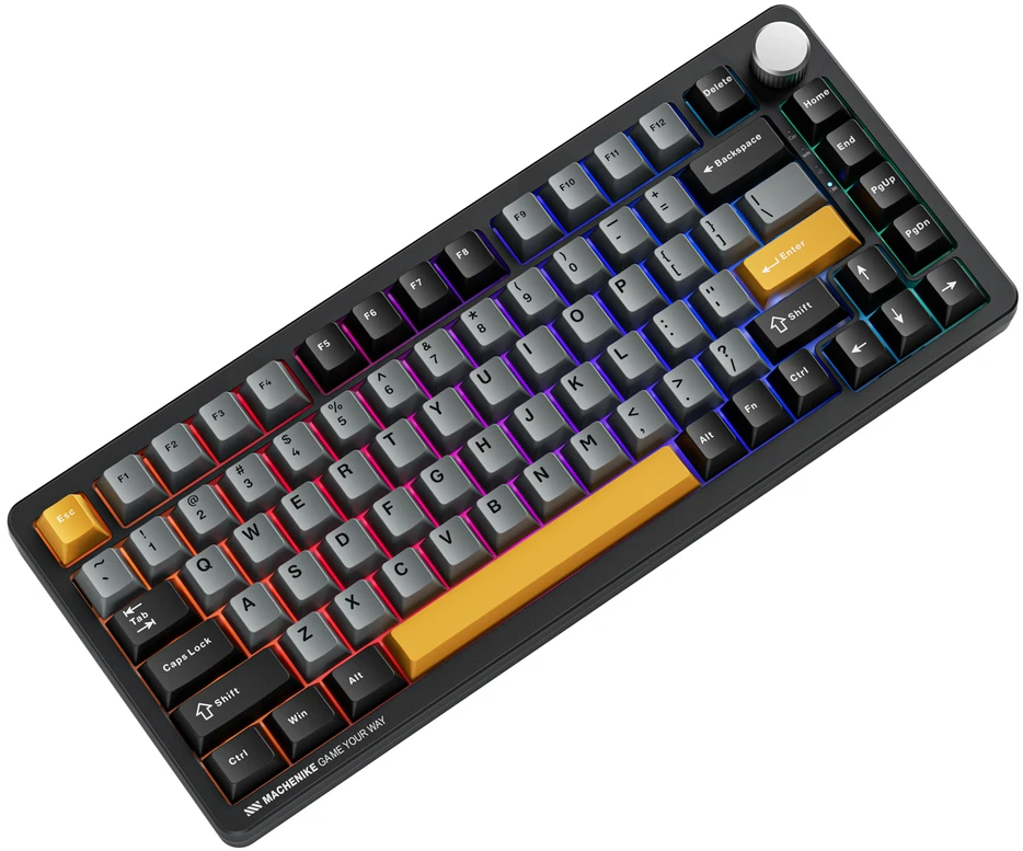 Machenike K600-B82W Belaidė mechaninė su pašvietimu Klaviatūra žaidimams GR Sidabrinis Switch - Juodas