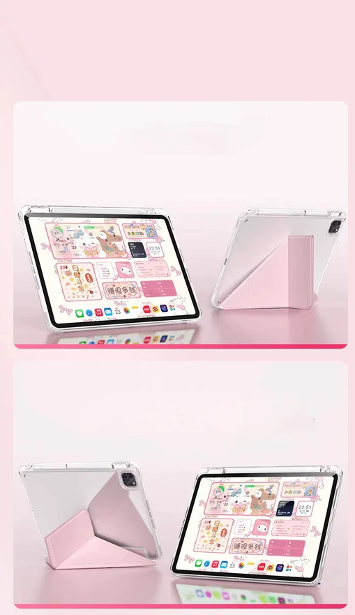MACHINO TAB Case for iPad Pro2/3/4 11\" 2020/2021/2022 and IPad Air 4/5 10.9\" and iPad Air 11\" (2024) Rožinė