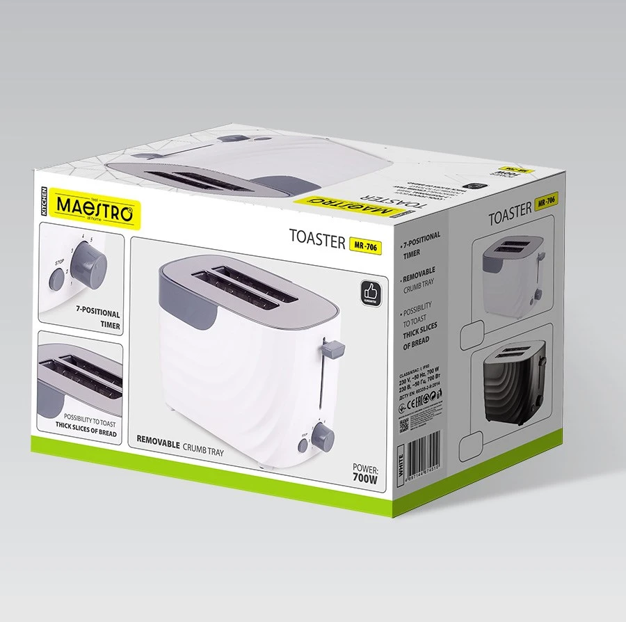 Skrudintuvas Maestro MR-706-Baltas Toaster Baltas