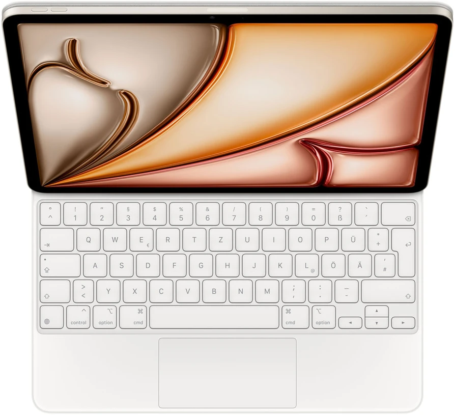 Apple Magic Keyboard, skirtas iPad Air 13 colių (2026) M4 / (2025) M3 / (2024) M2 / iPad Pro 12.9 (2018/2020/2021/2022) – QWERTZ / DE – Balta