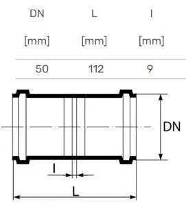 Magnaplast Vidaus kanalizacijos dviguba mova HTplus, Ø 50 mm, balta