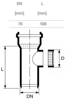 Magnaplast Vidaus kanalizacijos pravala HTplus, Ø 75 mm