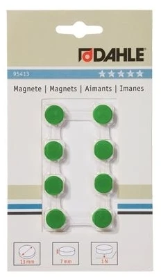 Magnetai Dahle, 13mm, 8vnt. žalios spalvos