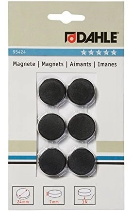 Magnetai Dahle, 24mm, 6vnt. juodos spalvos