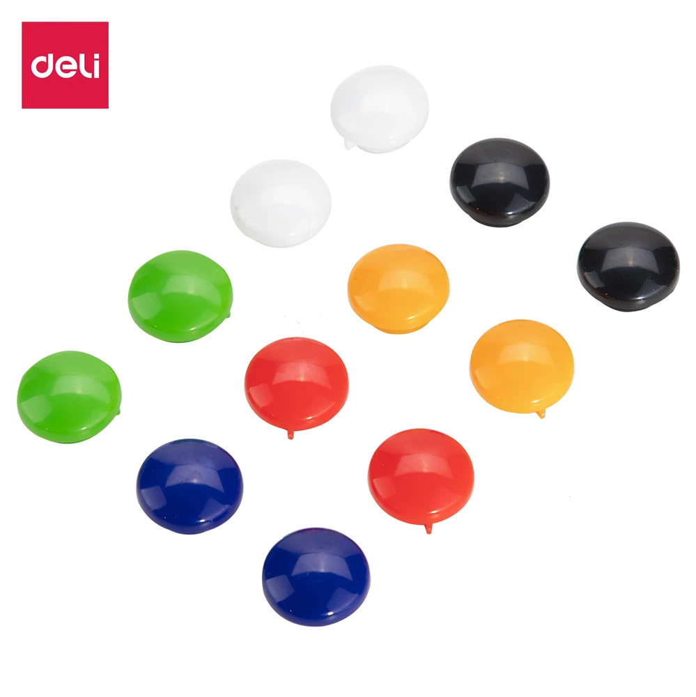 Magnetai Deli 20mm, 12 vnt./pak., įvairių spalvų