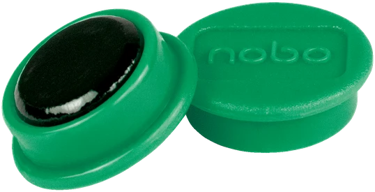Magnetai Nobo, 24mm, žalios spalvos, 10 vnt./pak.