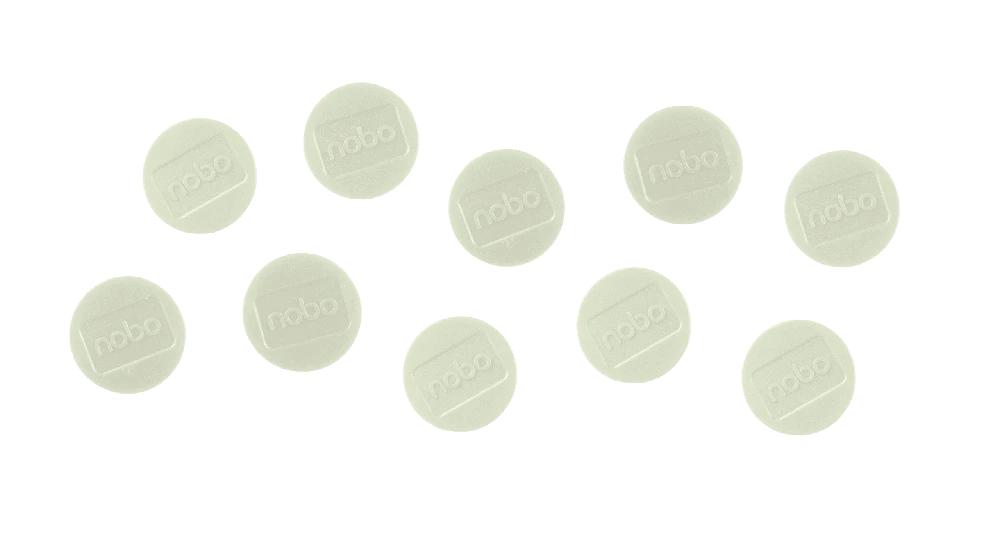 Magnetai Nobo, 38mm, baltos spalvos, 10 vnt./pak.