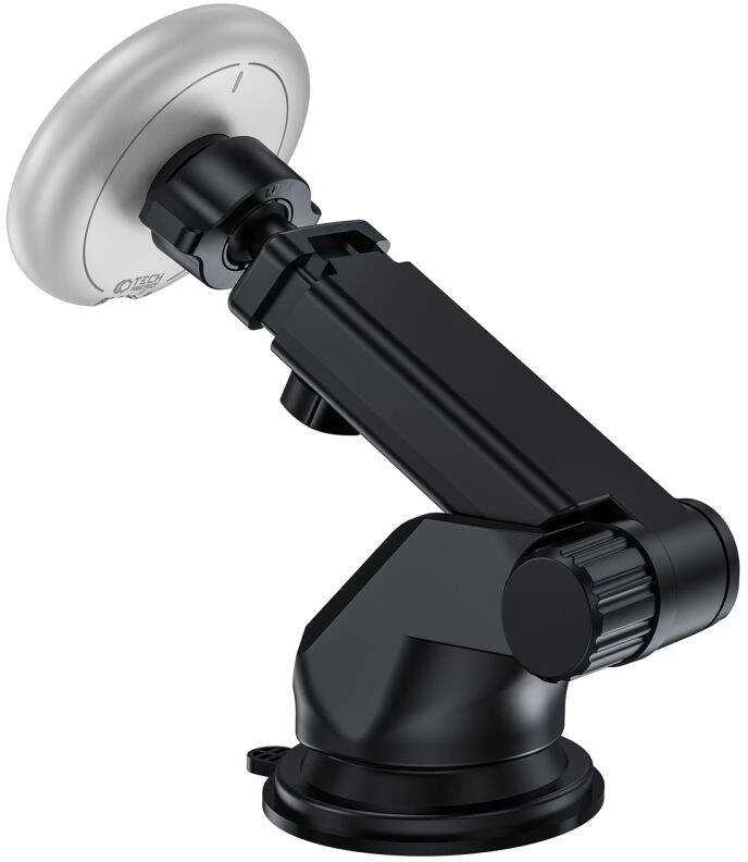 Magnetinis automobilinis laikiklis MagSafe su 15W indukcinis įkrovimas priekiniam stiklui / prietaisų skydeliui teleskopinė rankena Tech-Protect A2 juodos spalvos