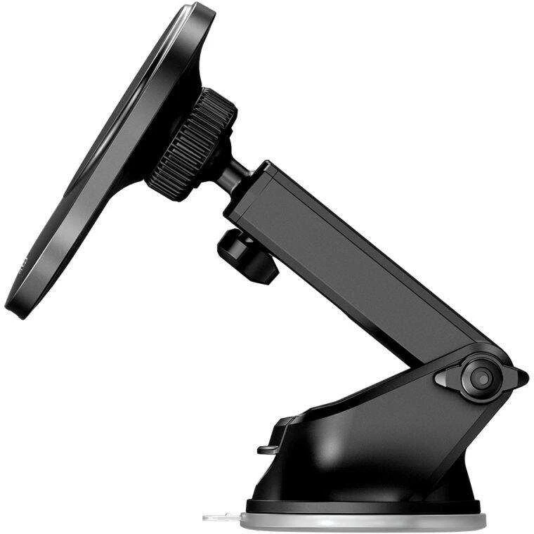 Magnetinis automobilinis laikiklis MagSafe su 15W indukciniu prietaisų skydelio / ventiliacijos grotelių įkrovimu Teleskopinė rankena Tech-Protect mm15W-V1 juodos spalvos