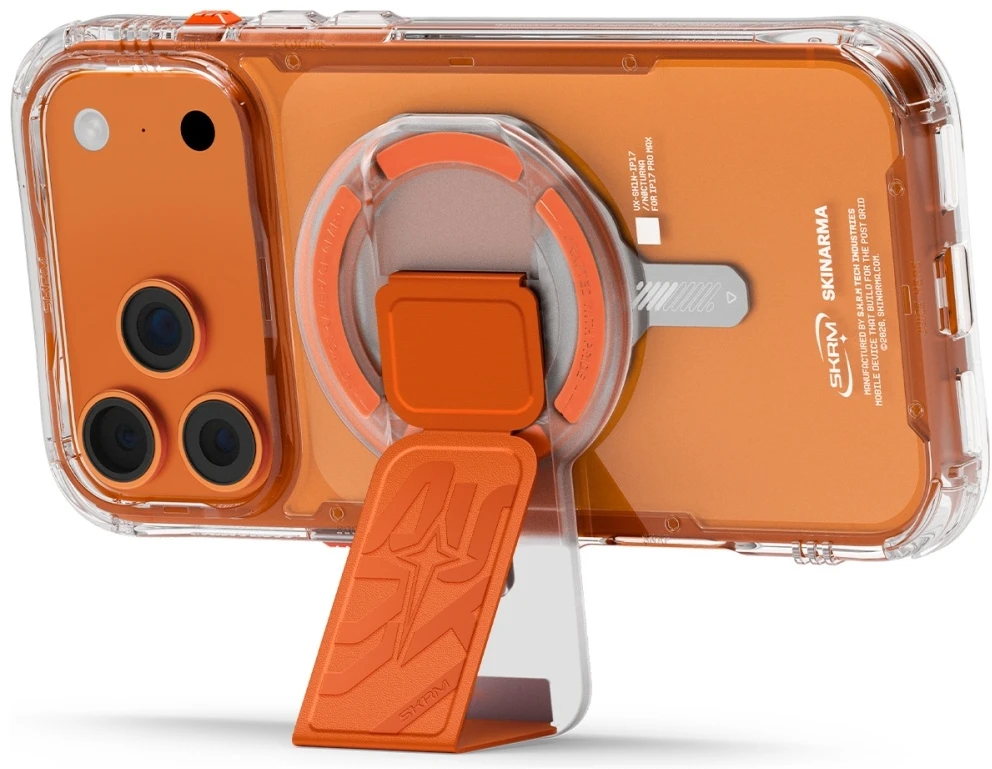 Magnetic handle Skinarma Arch XE Phaze Smart Grip-Stand oranžinės spalvos