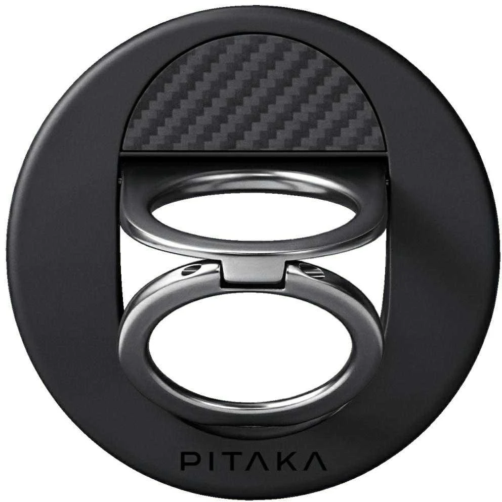Magnetic holder PITAKA MagEZ Grip 3 MagSafe for phone juodos spalvos pilkos spalvos