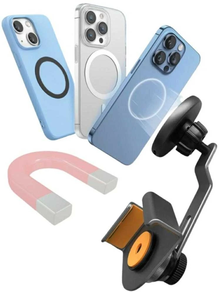 Magnetinis laikiklis 4smarts ekrano laikiklis Qi2 monitorius laikiklis išmaniesiems telefonams pilkas