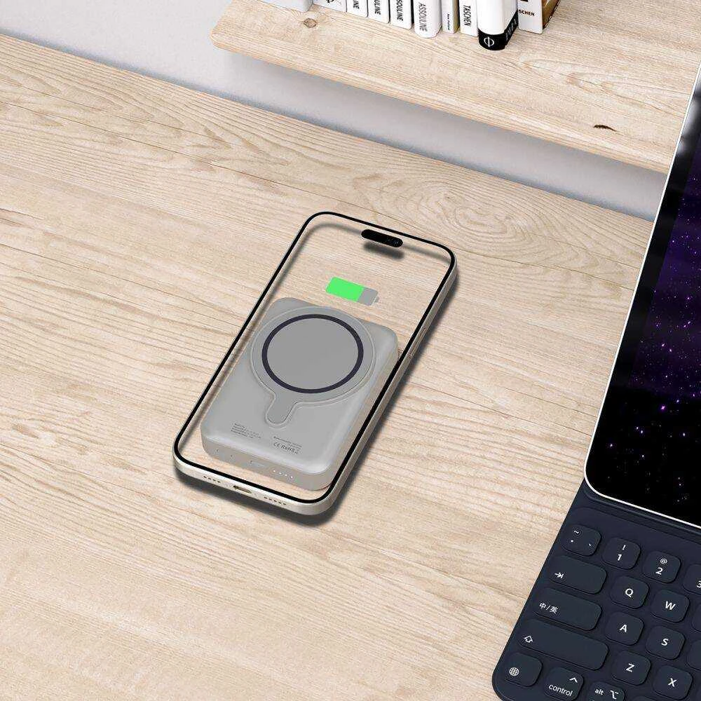 Magnetinis maitinimo blokas 10000mAh 15W USB-C Tech-Protect LifeMag PB11 MagSafe Titanium