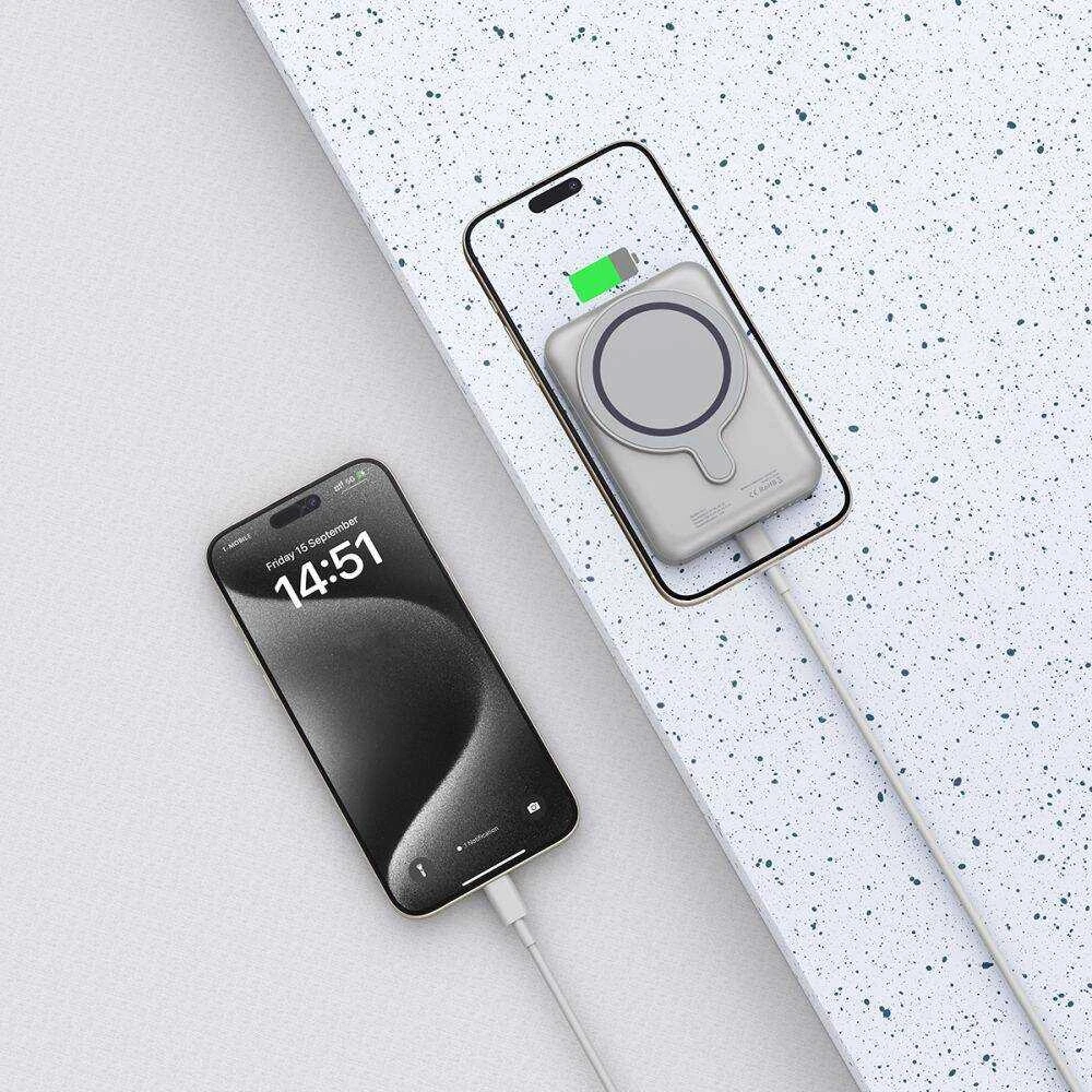 Magnetinis maitinimo blokas 10000mAh 15W USB-C Tech-Protect LifeMag PB11 MagSafe Titanium