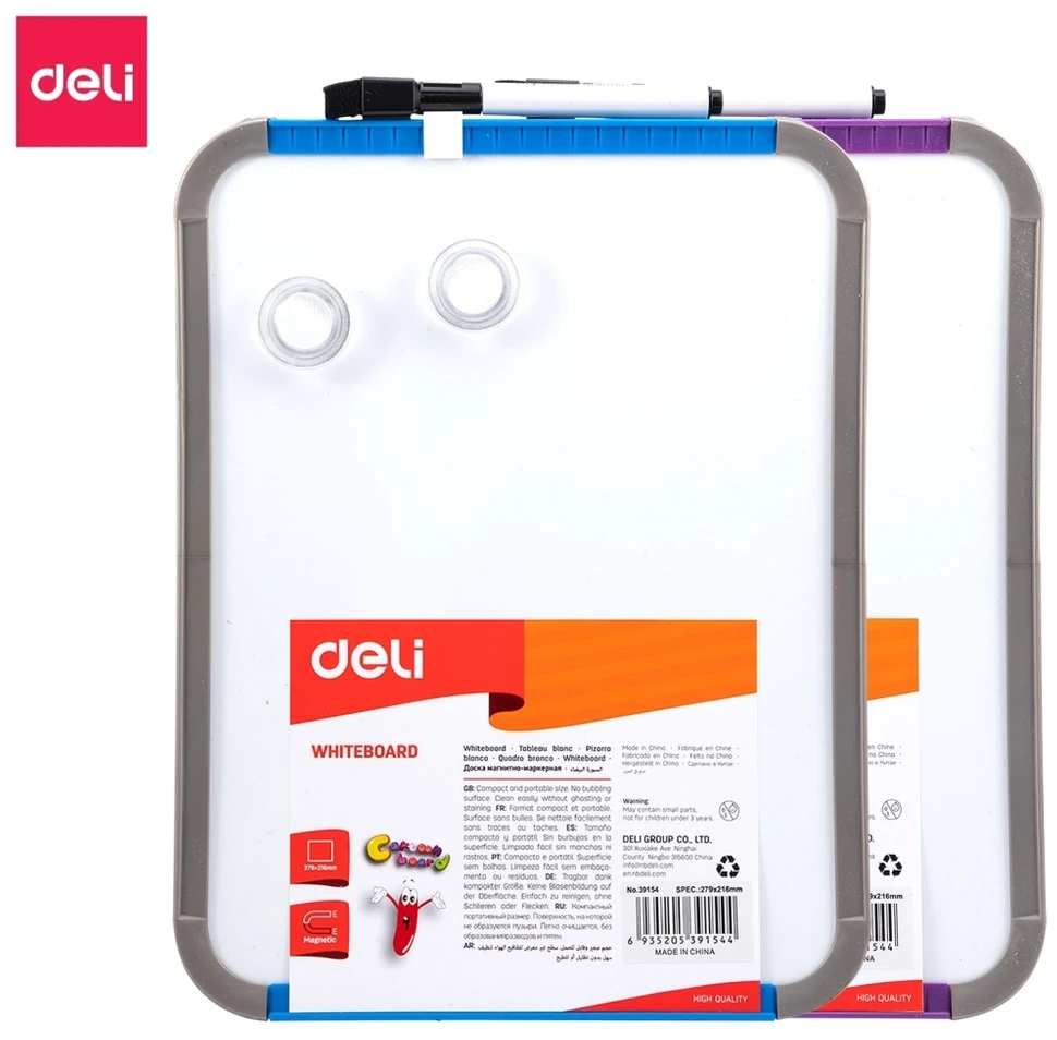 Magnetinė balta lenta,DELI 279x216mm, plastikiniu rėmu