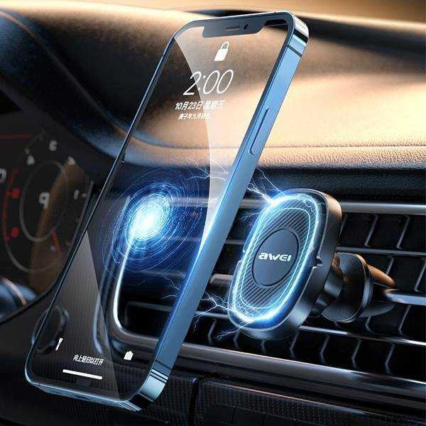 AWEI magnetic car holder X21 for air vent juodas