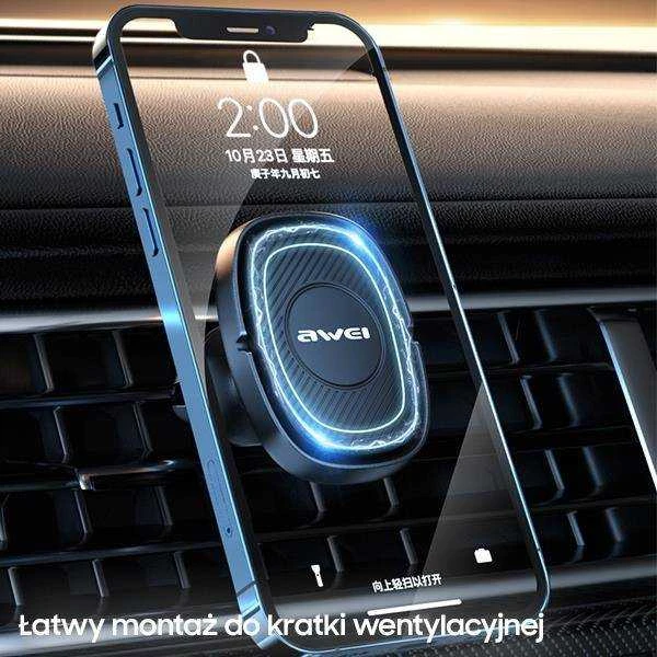 AWEI magnetic car holder X21 for air vent juodas