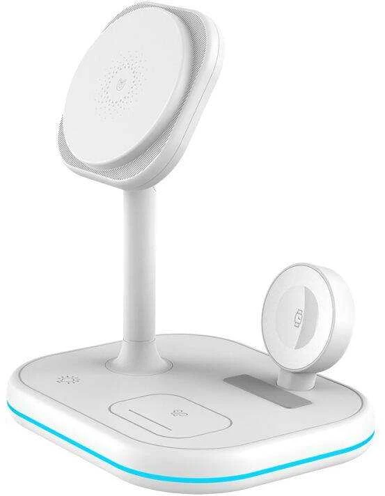 Magnetinis belaidis įkroviklis MagSafe 15W 3in1 Tech-Protect QI15W-A27 baltos spalvos