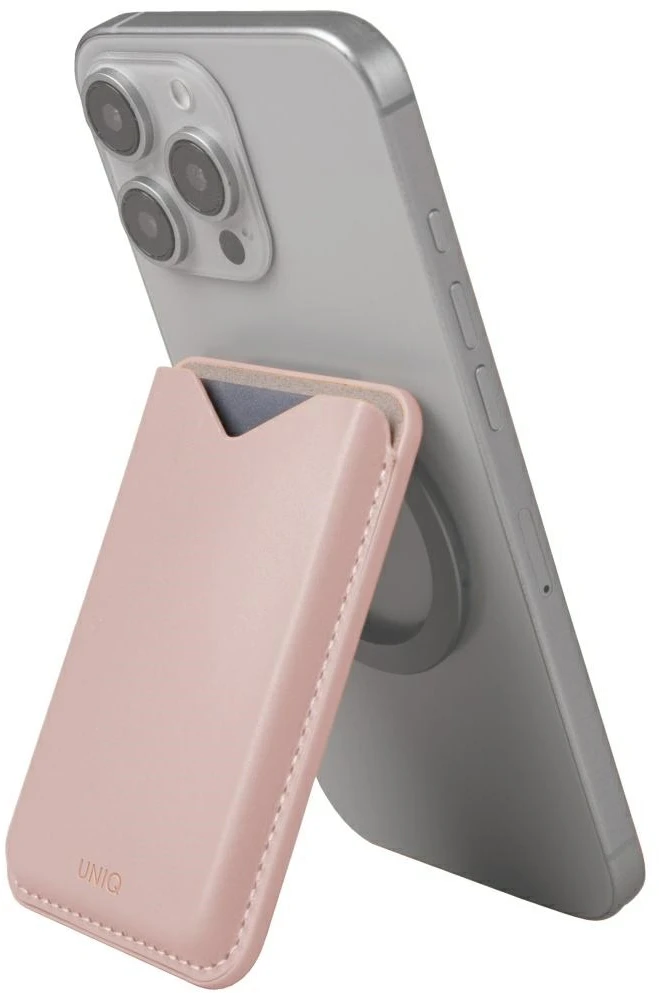 Dėklas Magnetic wallet UNIQ Lyden Evo stand phone rožinės spalvos