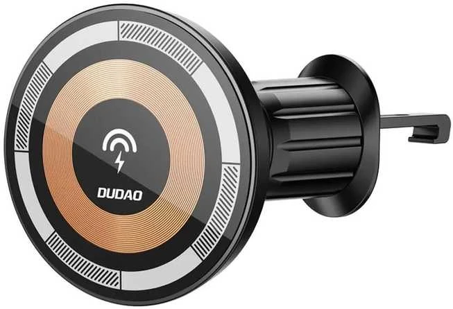 Magnetinis automobilinis laikiklis Dudao F12MAX+ su Qi indukciniu įkrovikliu, 15W (juodas)