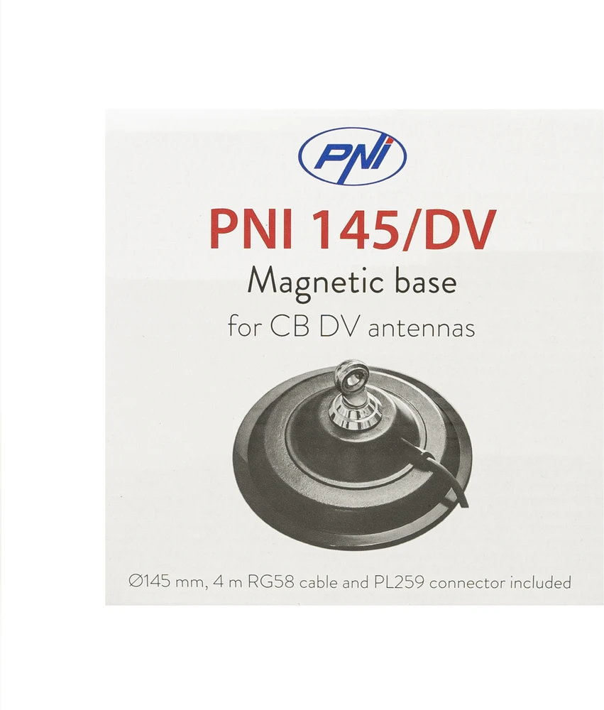 Magnetinis pagrindas PNI 145/DV 145mm su 4m kabeliu ir PL259 jungtimi