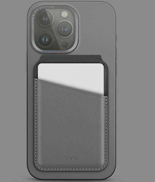Dėklas UNIQ Lyden DS magnetic wallet RFIDi phone stand pilkos spalvos-juodos spalvos/charcoal pilkos spalvos-juodos spalvos