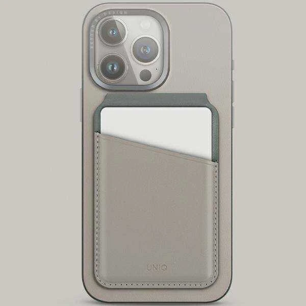Dėklas UNIQ Lyden DS magnetic wallet RFIDi phone stand beige-žalios spalvos/ivory-lichen žalios spalvos