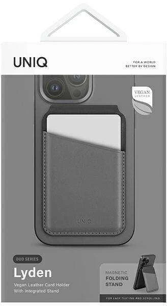 Dėklas UNIQ Lyden DS magnetic wallet RFIDi phone stand pilkos spalvos-juodos spalvos/charcoal pilkos spalvos-juodos spalvos