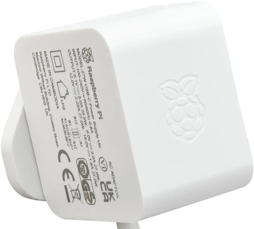 Raspberry Pi 27W USB-C maitinimo šaltinis - 5.1V/5A skirtas Raspberry Pi 5 - baltas