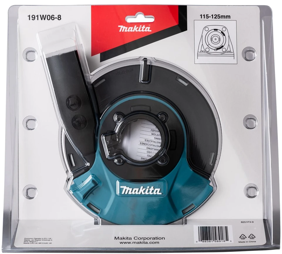 Makita Disko apsauga su nusiurbimo antgaliu 125 mm deimantiniais šlifavimo diskais 191W06-8