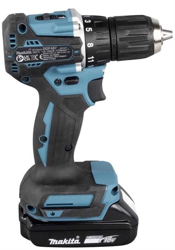 Makita DDF487 akumuliatorinis gręžtuvas su 18V baterija