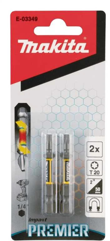 Makita Torsion sukimo antgalis (E-form), T20-50mm, 2vnt. Impact Premier E-03349 T20 • 50 mm • 1/4" • 2 vnt