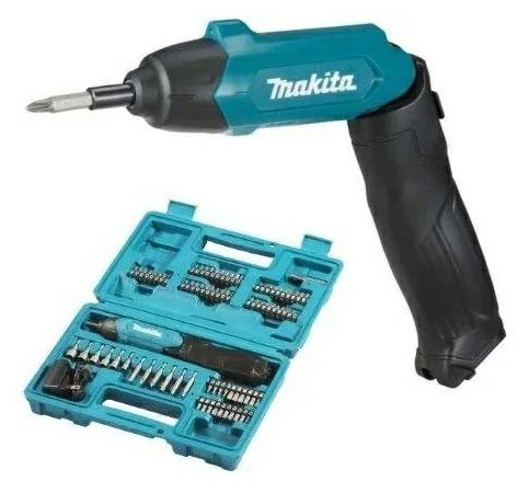 Makita DF001DW Akumuliatorinis suktuvas 1,5Ah įmontuotas Li-ion akumuliatorius; mikro USB įkrovimas; 4Nm; 1/4"; LED; 81 vnt. priedų rinkinys