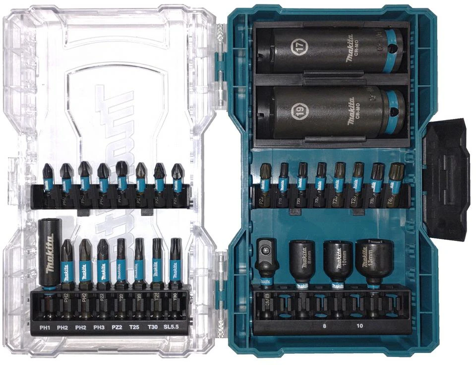 Makita Sukimo antgalių rinkinys Impact Juodas, permatomoje dėžutėje (30 vnt) E-22903
