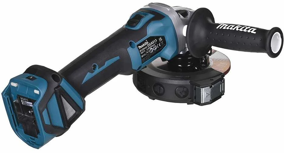 Makita akumuliatorinis kampinis šlifuoklis DGA513Z 18V, be akumuliatoriaus ir kroviklio