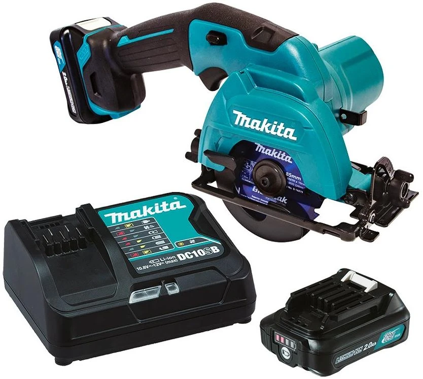 Akumuliatorinis diskinis pjūklas Makita HS301DSAE; 12 V; 2x2,0 Ah akum.