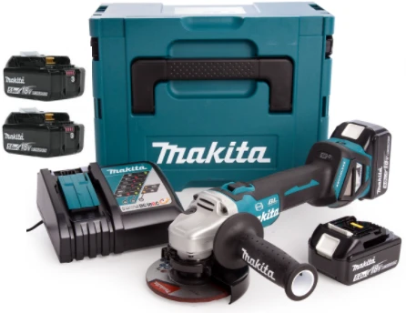Makita kampinis šlifuoklis DGA513RT3J 18V 3x5,0Ah
