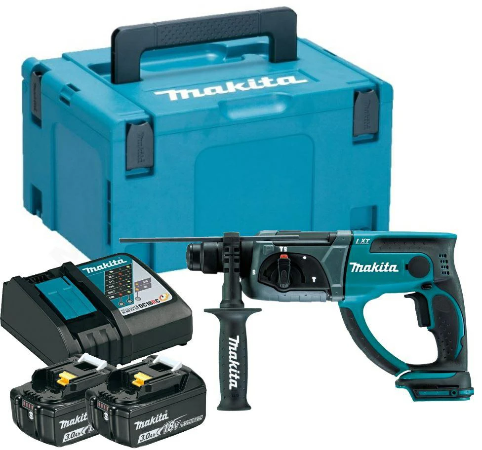 MAKITA PLAKTUKAS SU KALIMO GALIMYBĖS 18V 1.9J 2x3.0Ah DHR202RFJ