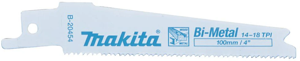Makita Tiesinio pjūklo pjūkleliai BiM 100x0,9mm (14-18tpi), 5Vnt., plonam metalui 3.0-8.0mm, medžiui 10.0-50.0mm B-20454