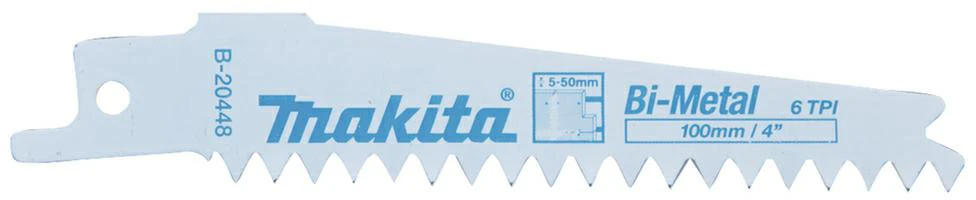 Makita Tiesinio pjūklo pjūkleliai BiM 100x0,9mm (6tpi), 5Vnt., gipso plokštei 5.0-50.0mm B-20448