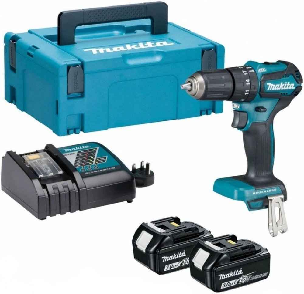 MAKITA Smūginis suktuvas-gręžtuvas 18V DHP485RAJ 50/27Nm 2×2,0Ah BL